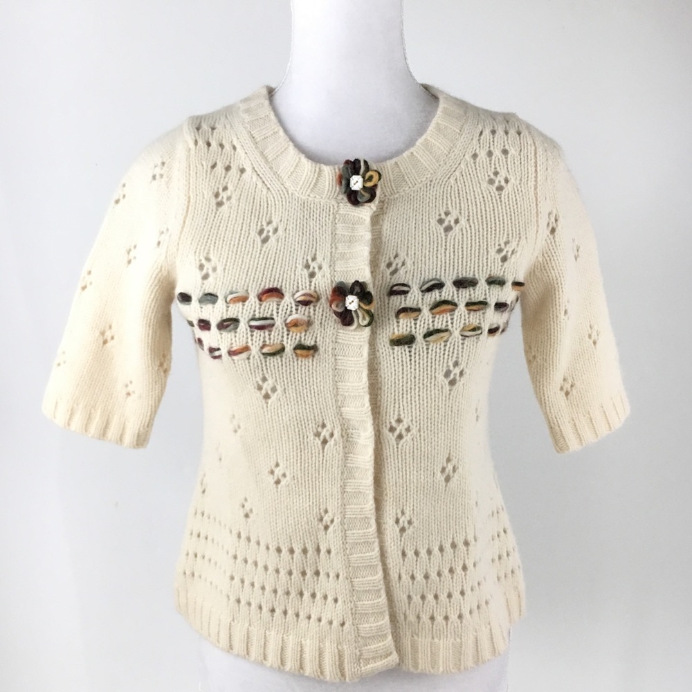Anthropologie Field Flower cardigan sweater small